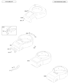 Blower Housing, Blower Housing Cover Diagram and Parts List for 311707-0116-XX  Briggs and Stratton Engine